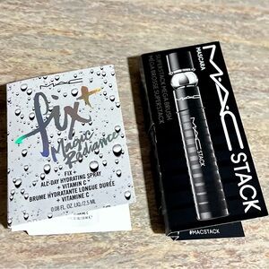 New MAC Stack mascara and MAC fix magic radiance hydrating facial mini spray set